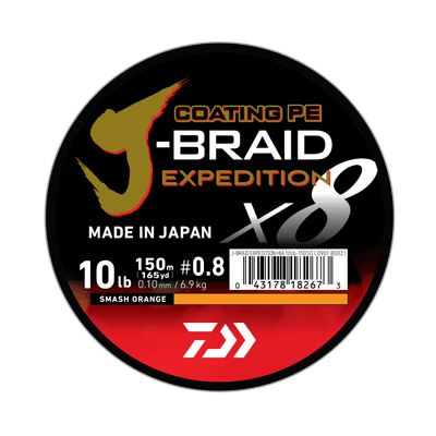 Daiwa J-braid Expedition X8 150m Orange