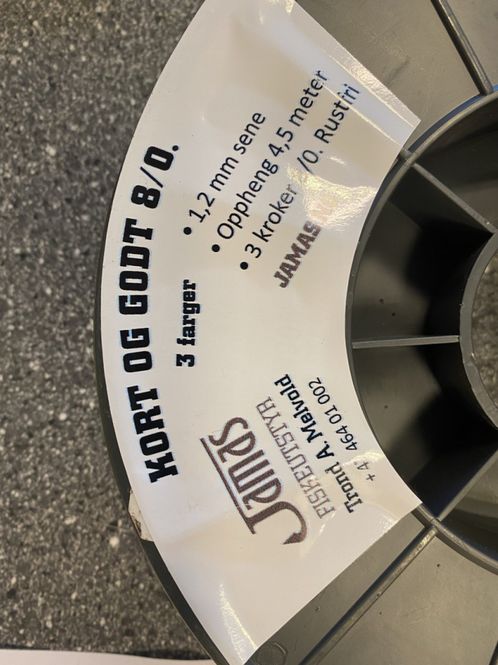 Hovedbilde Melvold Kort og Godt 8/0 Rustfri 3 Kroker - 1,2mm ...