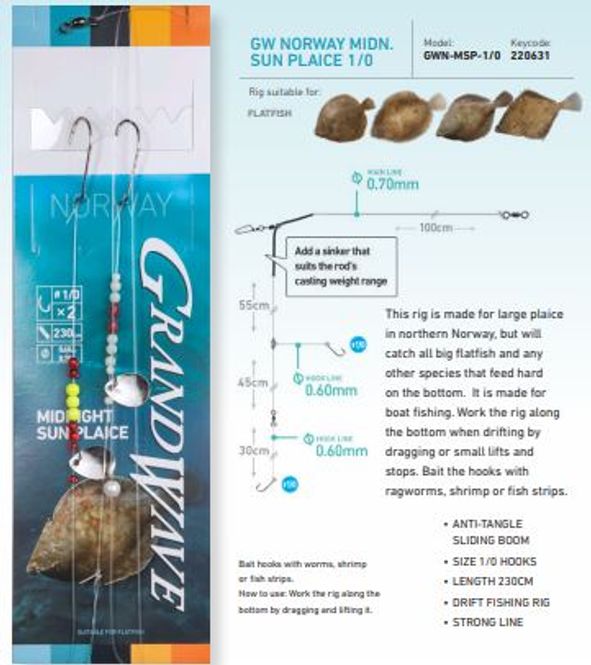 Hovedbilde Daiwa Grandwave Norway Midnight Sun Plaice 1/0